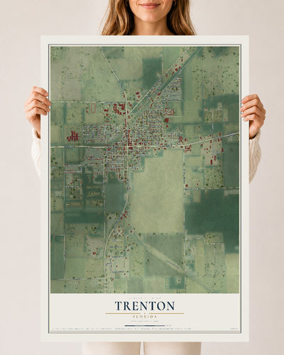 Trenton, Florida map print, 24" x 36" Archival Matte Print mockup
