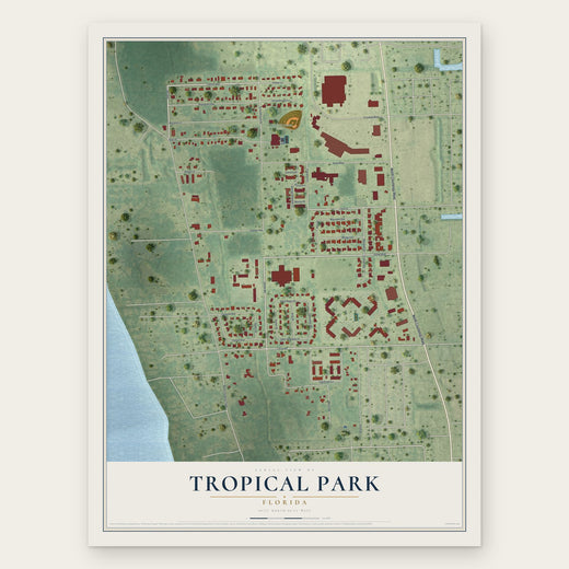 Tropical Park, Florida map print, the full design