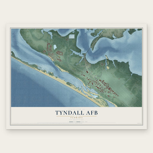 Tyndall AFB, Florida map print, the full design