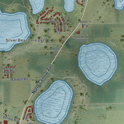 Close-up 2 of the Umatilla, Florida map artwork