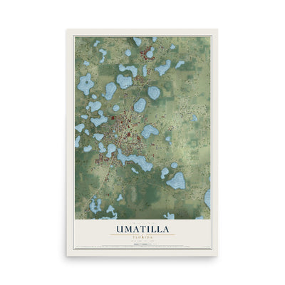 Umatilla, Florida map print, 12" x 18" Archival Matte Print mockup