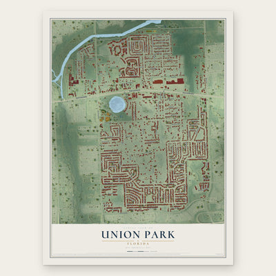 Union Park, Florida map print, the full design