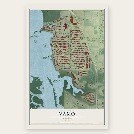 Vamo, Florida map print, the full design
