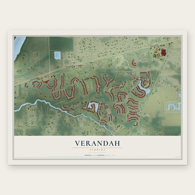 Verandah, Florida map print, the full design