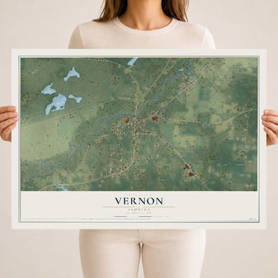 Vernon, Florida map print, 18" x 24" Archival Matte Print mockup