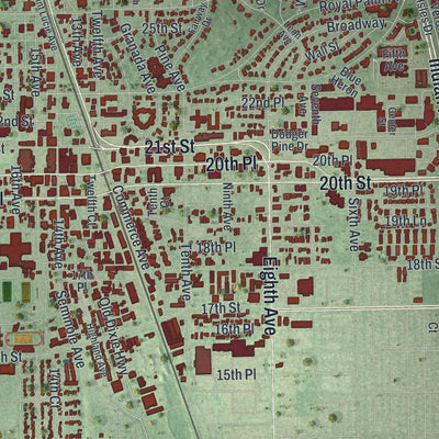 Close-up 2 of the Vero Beach, Florida map artwork