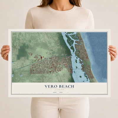Vero Beach, Florida map print, 12" x 18" Archival Matte Print mockup