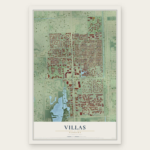 Villas, Florida map print, the full design