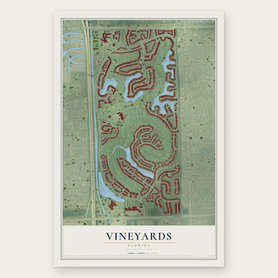 Vineyards, Florida map print, the full design