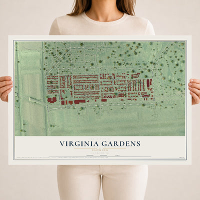 Virginia Gardens, Florida map print, 18" x 24" Archival Matte Print mockup