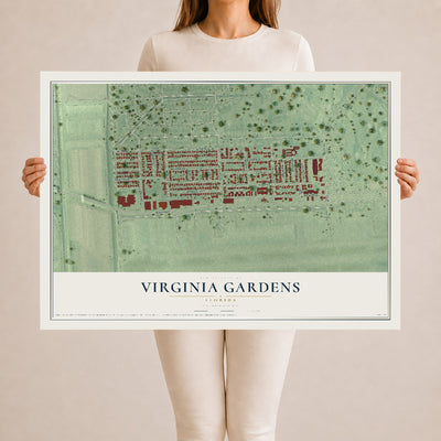 Virginia Gardens, Florida map print, 24" x 36" Archival Matte Print mockup