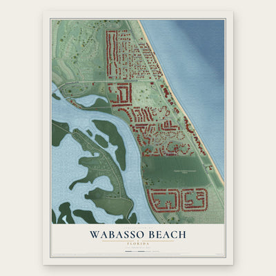 Wabasso Beach, Florida map print, the full design