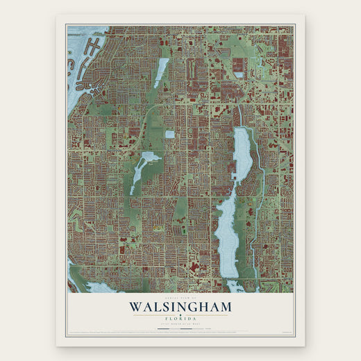 Walsingham, Florida map print, the full design