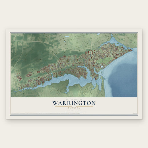 Warrington, Florida map print, the full design