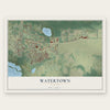 Watertown, Florida map print, the full design