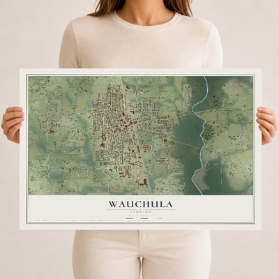 Wauchula, Florida map print, 12" x 18" Archival Matte Print mockup