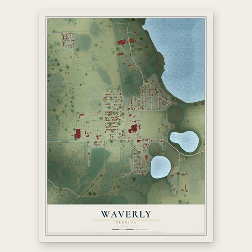 Waverly, Florida map print, the full design