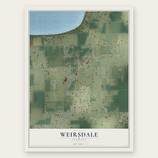 Weirsdale, Florida map print, the full design