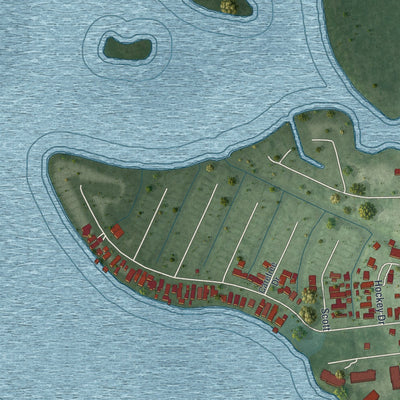 Close-up 2 of the Welaka, Florida map artwork