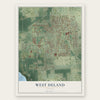 West DeLand, Florida map print, the full design
