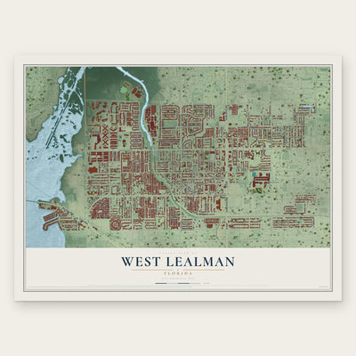 West Lealman, Florida map print, the full design