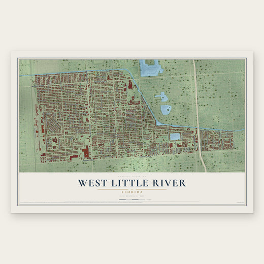 West Little River, Florida map print, the full design