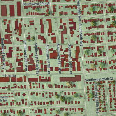 Close-up 1 of the West Park, Florida map artwork