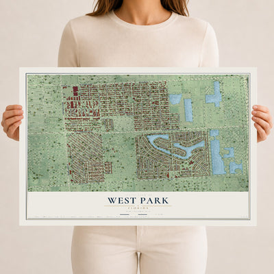 West Park, Florida map print, 12" x 18" Archival Matte Print mockup
