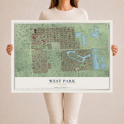 West Park, Florida map print, 24" x 36" Archival Matte Print mockup