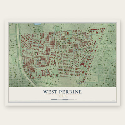 West Perrine, Florida map print, the full design