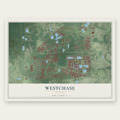 Westchase, Florida map print, the full design