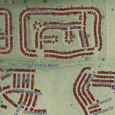 Close-up 1 of the Westlake, Florida map artwork