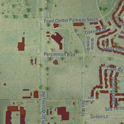 Close-up 2 of the Westlake, Florida map artwork