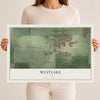 Westlake, Florida map print, 12" x 18" Archival Matte Print mockup