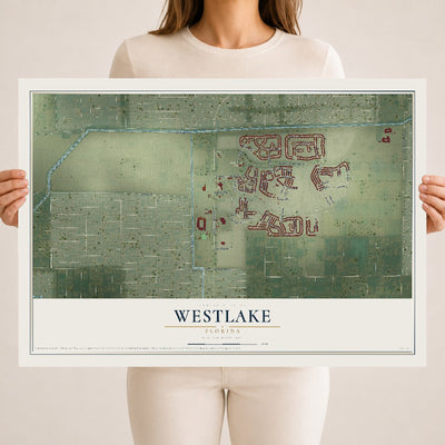 Westlake, Florida map print, 18" x 24" Archival Matte Print mockup