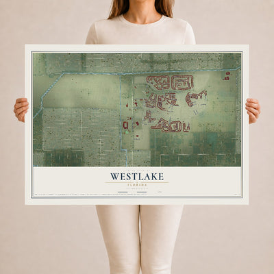 Westlake, Florida map print, 24" x 36" Archival Matte Print mockup