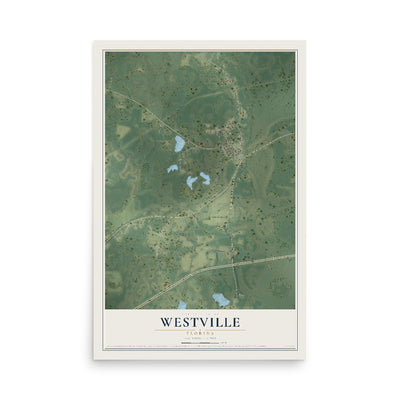 Westville, Florida map print, 12" x 18" Archival Matte Print mockup