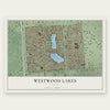 Westwood Lakes, Florida map print, the full design