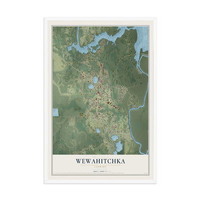 Wewahitchka, Florida map print, 12" x 18" W/ White Ayous Wood Frame mockup