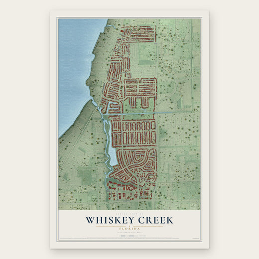 Whiskey Creek, Florida map print, the full design