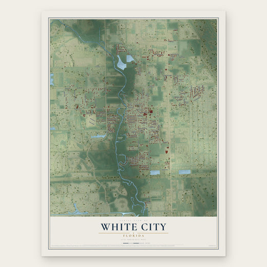 White City, Florida map print, the full design