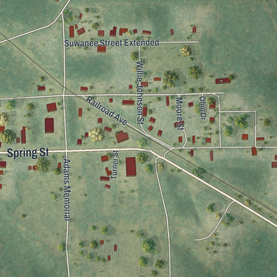 Close-up 2 of the White Springs, Florida map artwork