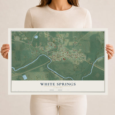White Springs, Florida map print, 12" x 18" Archival Matte Print mockup
