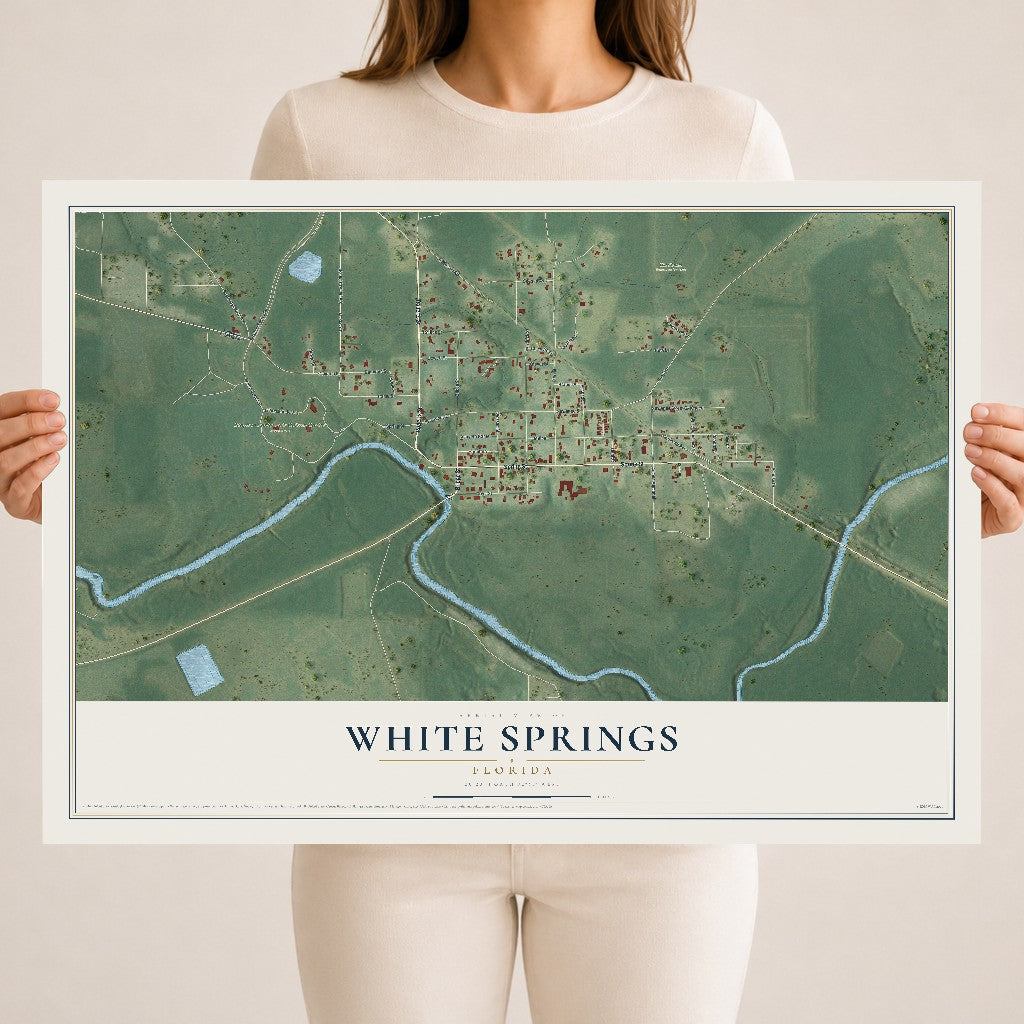 White Springs, Florida map print, 18" x 24" Archival Matte Print mockup