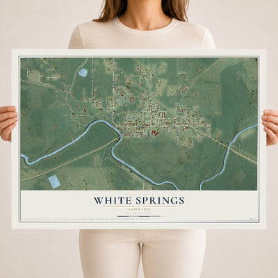 White Springs, Florida map print, 18" x 24" Archival Matte Print mockup