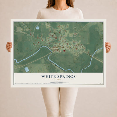 White Springs, Florida map print, 24" x 36" Archival Matte Print mockup
