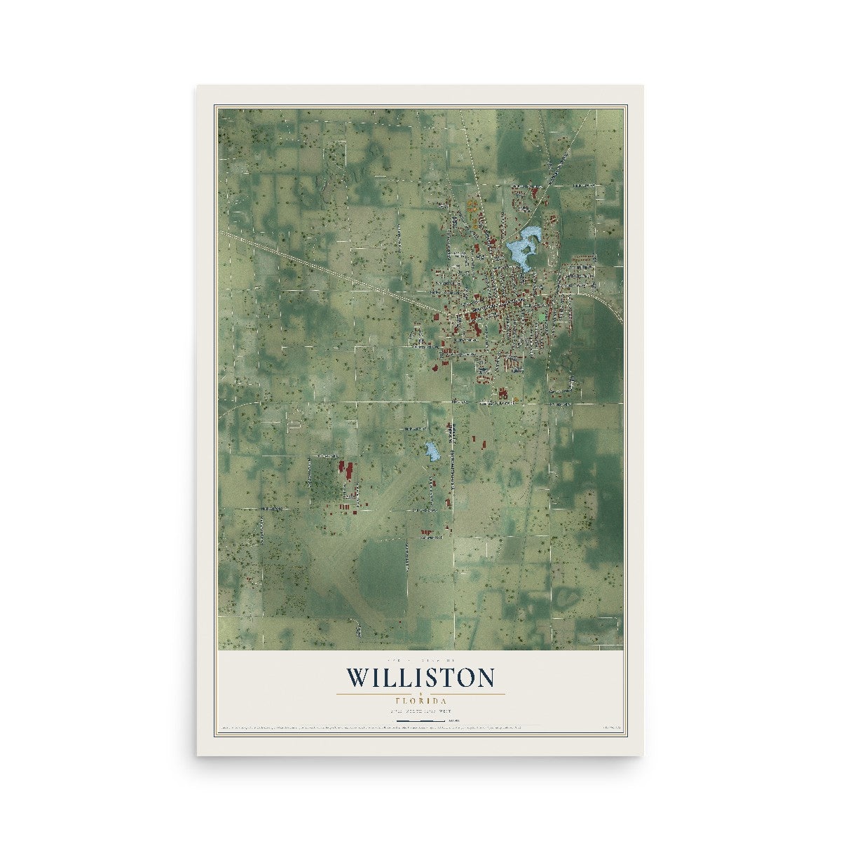 Williston, Florida map print, 12" x 18" Archival Matte Print mockup