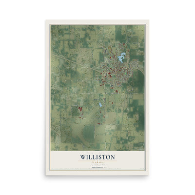Williston, Florida map print, 12" x 18" Archival Matte Print mockup