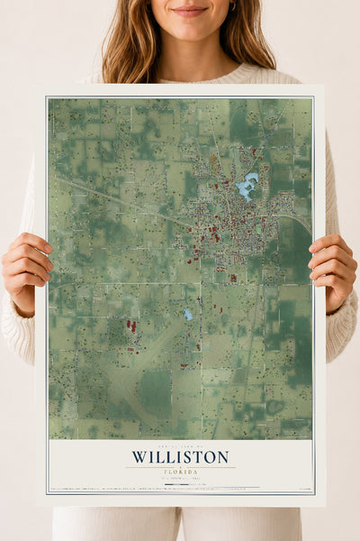 Williston, Florida map print, 18" x 24" Archival Matte Print mockup