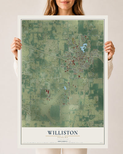 Williston, Florida map print, 24" x 36" Archival Matte Print mockup